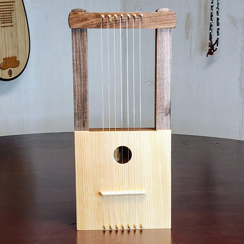 Kinnor - 7 String Lyre - Handmade Compact Harp from USA