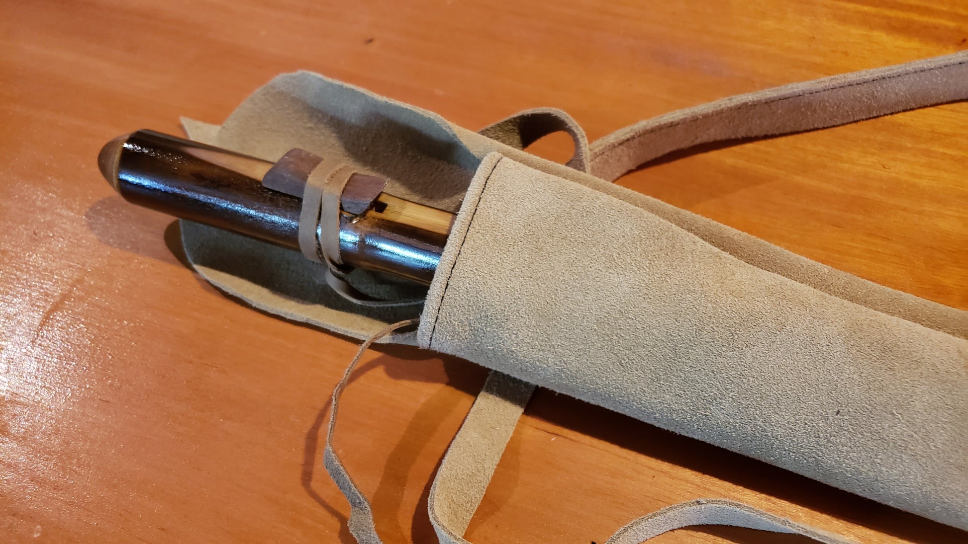 Genuine Leather Case for Flutes: Close Up