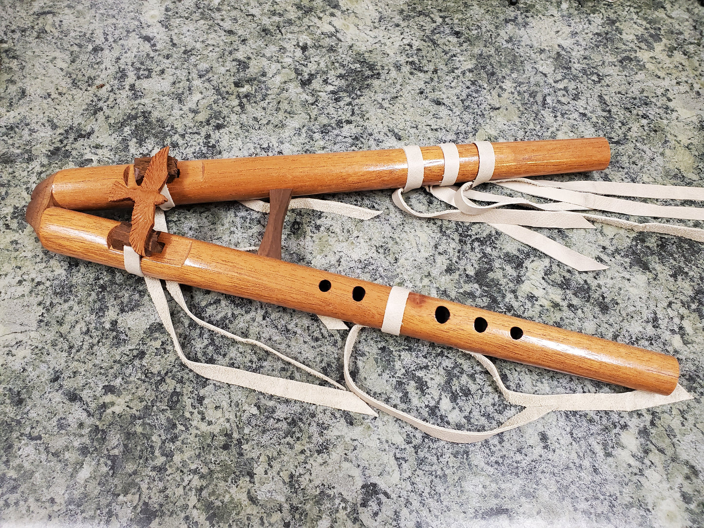 Double Flute - Mahogany NA Style Flute: Front