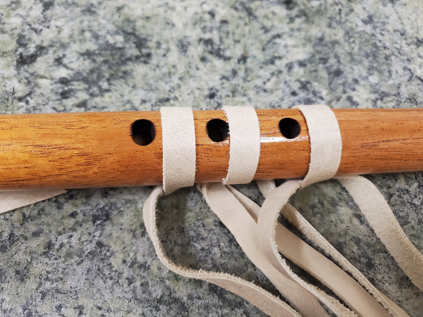Double Flute - Mahogany NA Style Flute: Close Up View