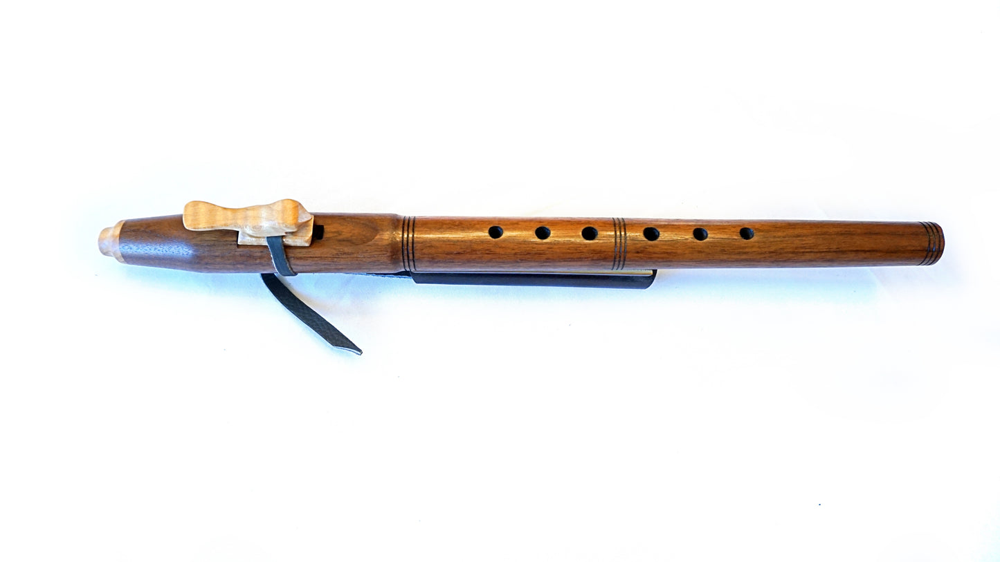 Native American Style Flute - Walnut: Top View