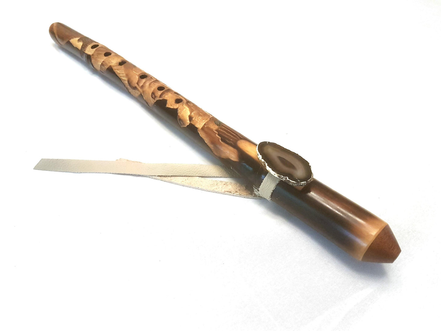 Emerald River Native American Style Flute: Left Front Side