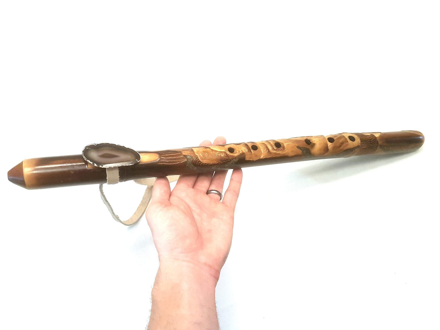 Emerald River Native American Style Flute: Hand Size Comparison